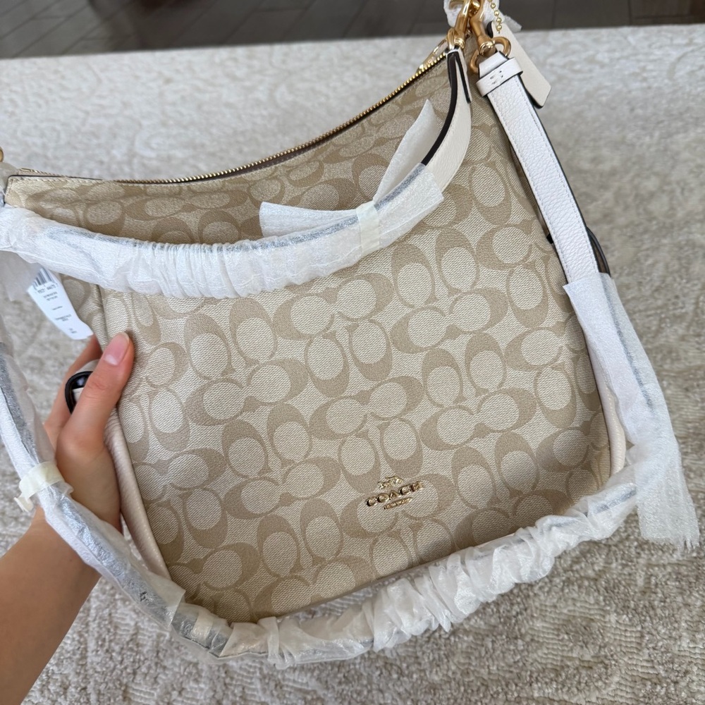 Coach Beige / White Pennie Shoulder Bag / Two Straps / BRAND NEW
